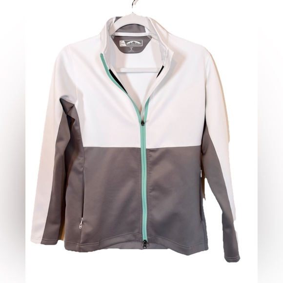 Sun Mountain thermal White and Gray Zip-Up Jacket SMALL - Picture 1 of 6